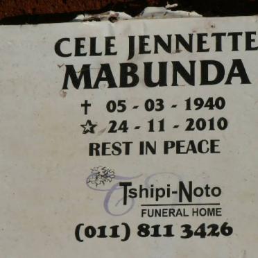 MABUNDA Cele Jennette 1940-2010