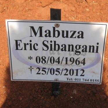 MABUZA Eric Sibangani 1964-2012