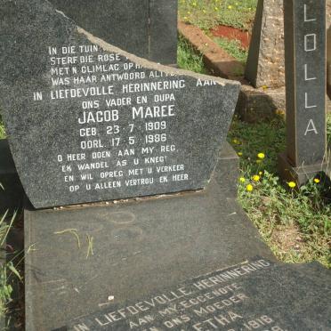 MAREE Jacob 1909-1986 &amp; Aletha 1916-1968