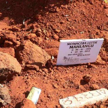 MAHLANGU Nomaceba Lettie 1935-2013