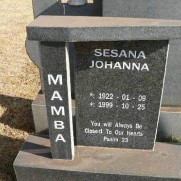 MAMBA Sesana Johanna 1922-1999