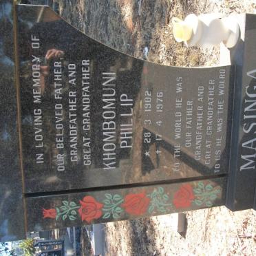 MASINGA Khombomuni Phillip 1902-1976
