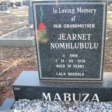 MABUZA Jearnet Nomhlubulu 1900-1970