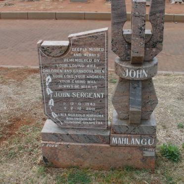 MAHLANGU John Sergeant 1943-2001