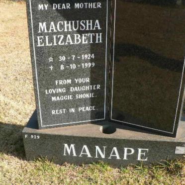 MANAPE Machusha Elizabeth 1924-1999