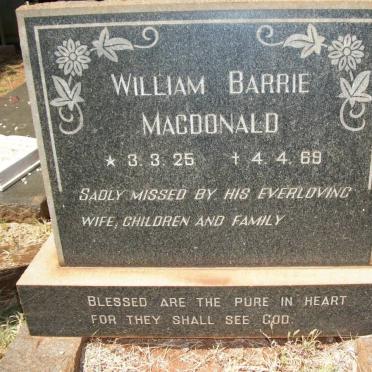 MACDONALD William Barrie 1925-1969