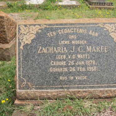 MAREE Zacharia J.C. nee V.D. WATT 1878-1956