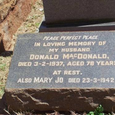 MACDONALD Donald -1937 &amp; Mary Jo -1942