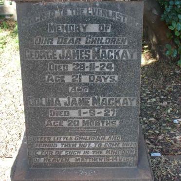 MACKAY George James -1924 :: MACKAY Dolina Jane -1927