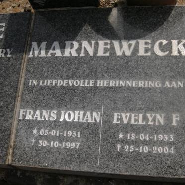 MARNEWECK Frans Johan 1931-1997 &amp; Evelyn F. 1933-2004