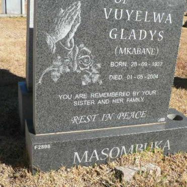 MASOMBUKA Vuyelwa Gladys nee MKABANE 1937-2004