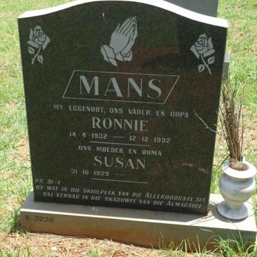MANS Ronnie 1932-1992 &amp; Susan 1929-