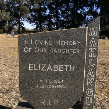 MAHLANGU Elizabeth 1954-1954