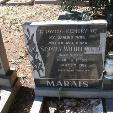 MARAIS Sophia Wilhelmina nee BECKER 1913-1982