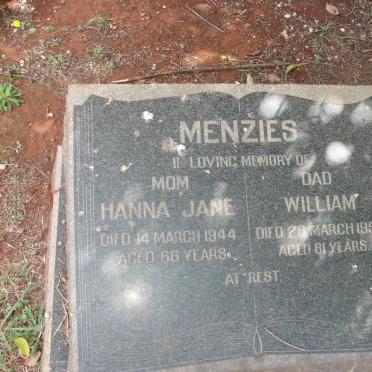 MENZIES William -1956 &amp; Hanna Jane -1944