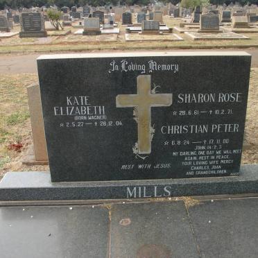 MILLS Christian Peter 1924-2000 &amp; Kate Elizabeth WAGNER 1927-2004 :: MILLS Sharon Rose 1961-1971