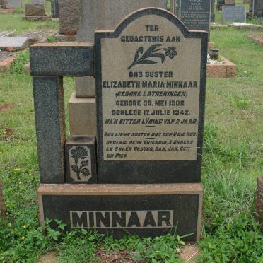 MINNAAR Elizabeth Maria nee LOTHERINGEN 1908-1942