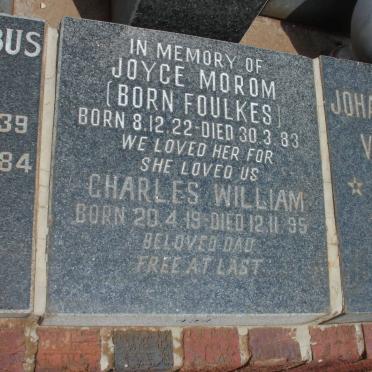 MOROM Charles William 1919-1995 &amp; Joyce FOULKES 1922-1983