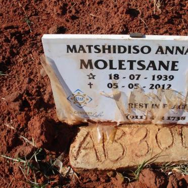 MOLETSANE Matshidiso Anna 1939-2012