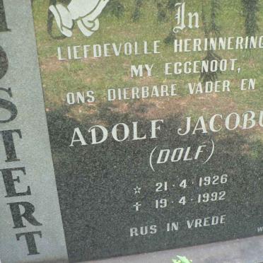 MOSTERT Adolf Jacobus 1926-1992