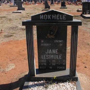 MOKHELE Jane Lesimule 1962-1978