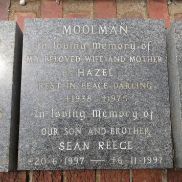 MOOLMAN Hazel 1938-1975 MOOLMAN Sean Peece 1997-1997