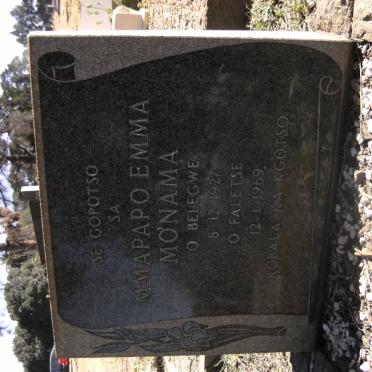 MONAMA Mmapapo Emma 1927-1969