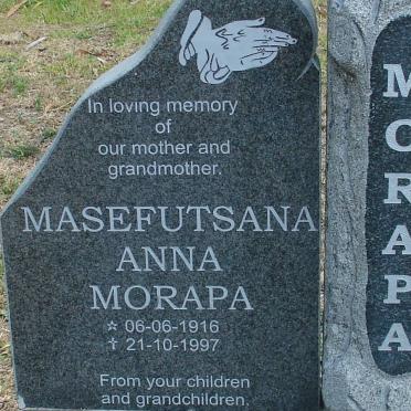 MORAPA Masefutsana Anna Morapa 1916-1997