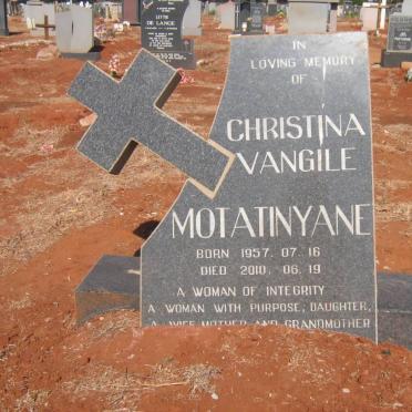 MOTATINYANE Christina Vangile 1957-2010