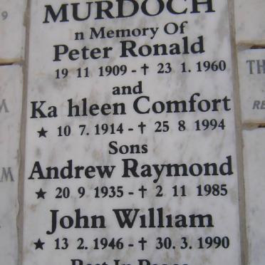 MURDOCH Peter Ronald 1909-1960 &amp; Kathleen Comfort 1914-1994