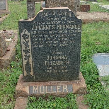 MULLER Johannes Hermanus 1887-1948 &amp; Johanna Elizabeth 1886-1959