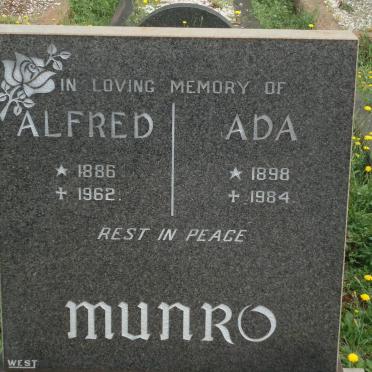 MUNRO Alfred 1886-1962 &amp; Ada 1898-1984