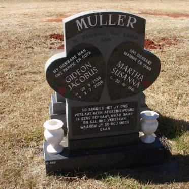 MULLER Gideon Jacobus 1936-2006 &amp; Martha Susanna 1941-