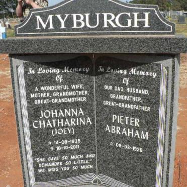 MYBURGH Pieter Abraham 1926- &amp; Johanna Catharina 1935-2011
