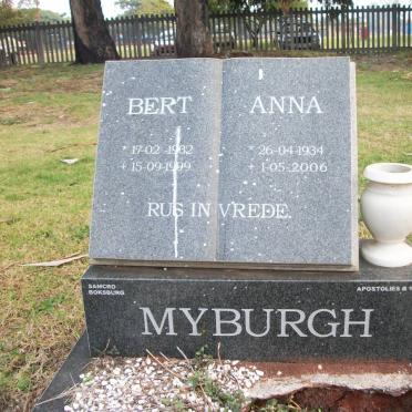 MYBURGH Bert 1932-1999 &amp; Anna 1934-2006