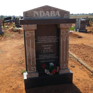 NDABA Nomali Mary 1931-2012