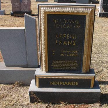 NDIMANDE Kefeni Frans 1925-2000