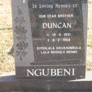 NGUBENI Duncan 1931-1968