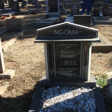 NGOMA Elijah Zamani 1886-1976