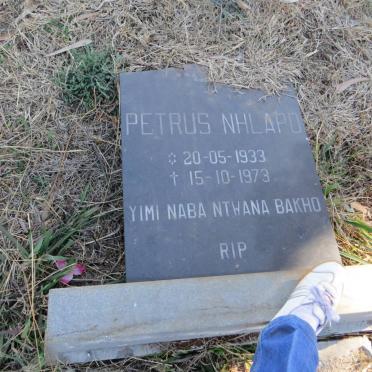 NHLAPO Petrus 1933-1973