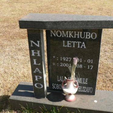NHLAPO Nomkhubo Letta 1927-2001