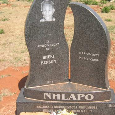 NHLAPO Bheki Benson 1972-2008