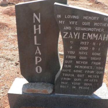 NHLAPO Zayi Emmah 1937-2010