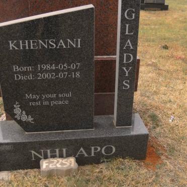 NHLAPO Khensani Gladys 1984-2002