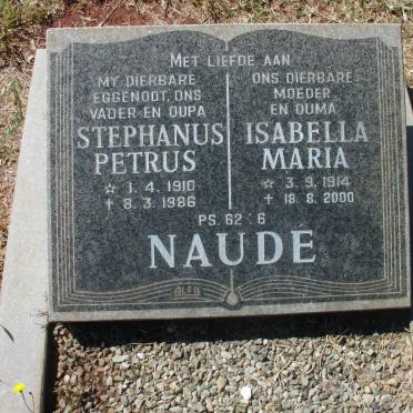 NAUDE Stephanus Petrus 1910-1986 &amp; Isabella Maria 1914-2000
