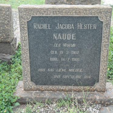 NAUDE Rachel Jacoba Hester nee MARAIS 1902-1960