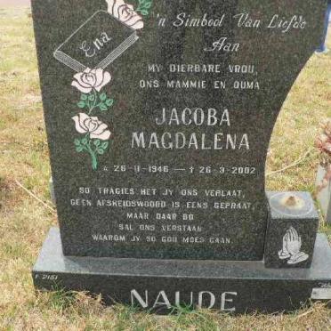 NAUDE Jacoba Magdalena 1946-2002