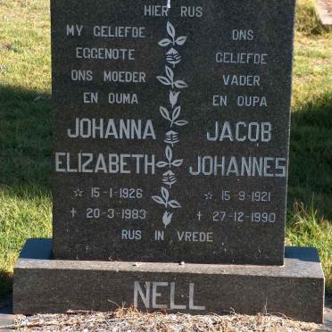 NELL Jacob Johannes 1921-1990 &amp; Johanna Elizabeth 1926-1983