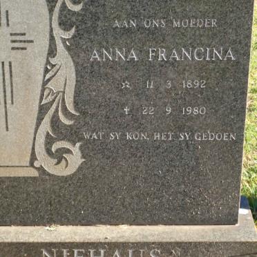 NIEHAUS Anna Francina 1892-1980