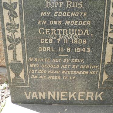 NIEKERK Gertruida, van nee BARNARD 1909-1943